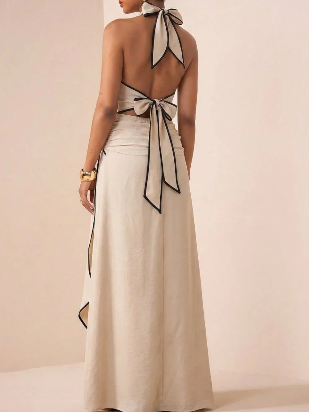 Apricot Sexy Women's Maxi Dress - Picture 2 of 4